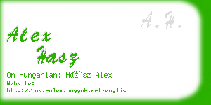 alex hasz business card